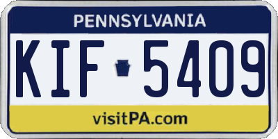 PA license plate KIF5409