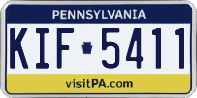 PA license plate KIF5411