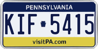 PA license plate KIF5415
