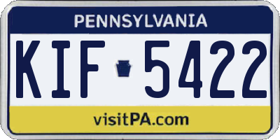 PA license plate KIF5422