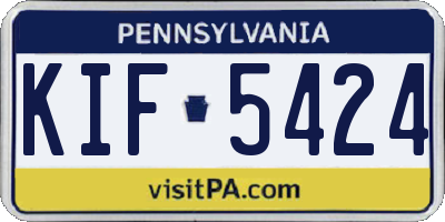 PA license plate KIF5424