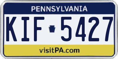 PA license plate KIF5427