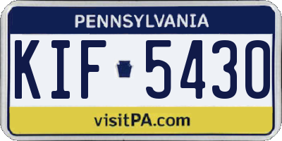 PA license plate KIF5430