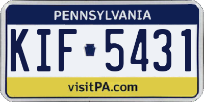 PA license plate KIF5431