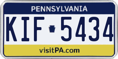 PA license plate KIF5434