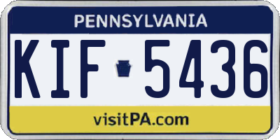 PA license plate KIF5436