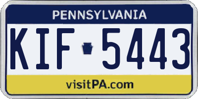 PA license plate KIF5443