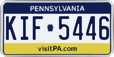 PA license plate KIF5446