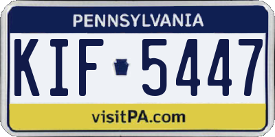 PA license plate KIF5447