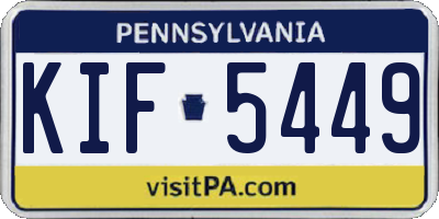 PA license plate KIF5449