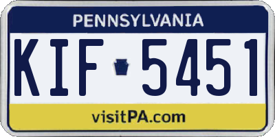 PA license plate KIF5451