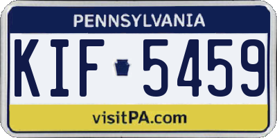 PA license plate KIF5459