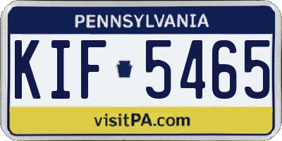 PA license plate KIF5465