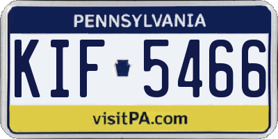 PA license plate KIF5466