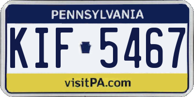 PA license plate KIF5467