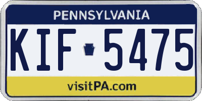 PA license plate KIF5475