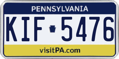 PA license plate KIF5476