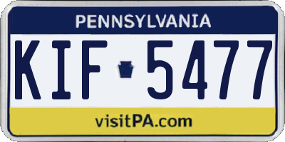 PA license plate KIF5477