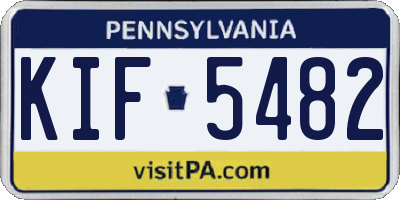 PA license plate KIF5482