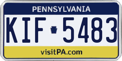PA license plate KIF5483