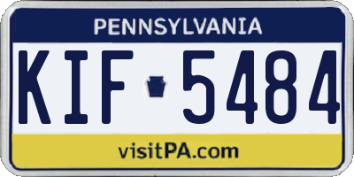 PA license plate KIF5484