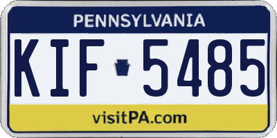 PA license plate KIF5485