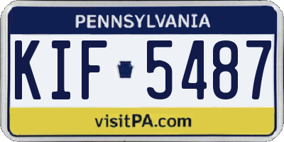 PA license plate KIF5487