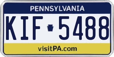 PA license plate KIF5488