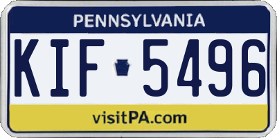PA license plate KIF5496