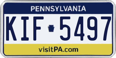 PA license plate KIF5497