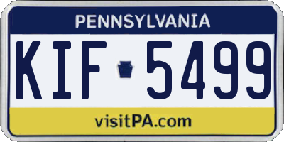 PA license plate KIF5499