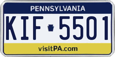 PA license plate KIF5501