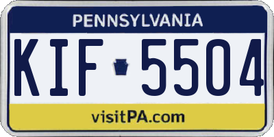 PA license plate KIF5504