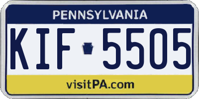 PA license plate KIF5505
