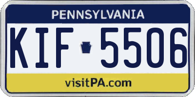 PA license plate KIF5506
