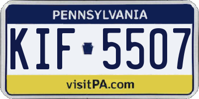 PA license plate KIF5507
