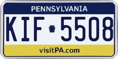 PA license plate KIF5508