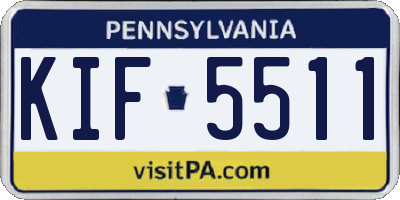 PA license plate KIF5511