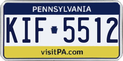 PA license plate KIF5512