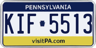 PA license plate KIF5513