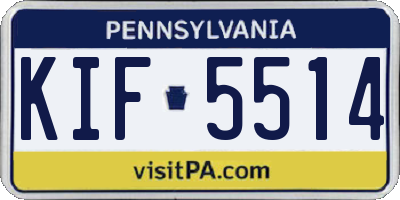 PA license plate KIF5514