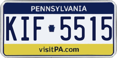 PA license plate KIF5515