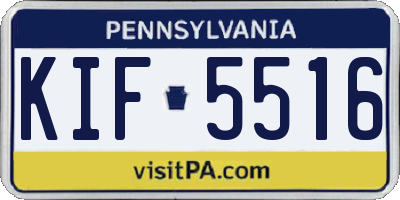PA license plate KIF5516