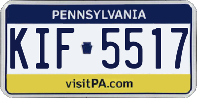 PA license plate KIF5517