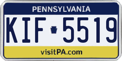 PA license plate KIF5519