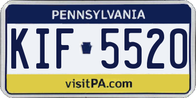 PA license plate KIF5520
