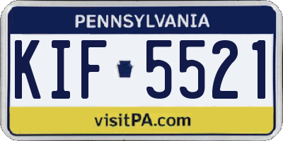 PA license plate KIF5521