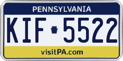 PA license plate KIF5522