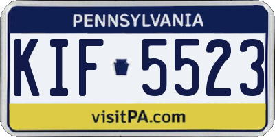 PA license plate KIF5523