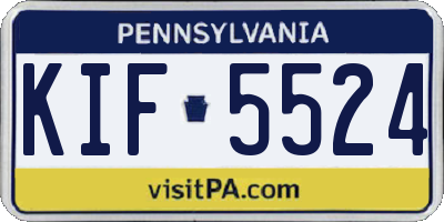 PA license plate KIF5524